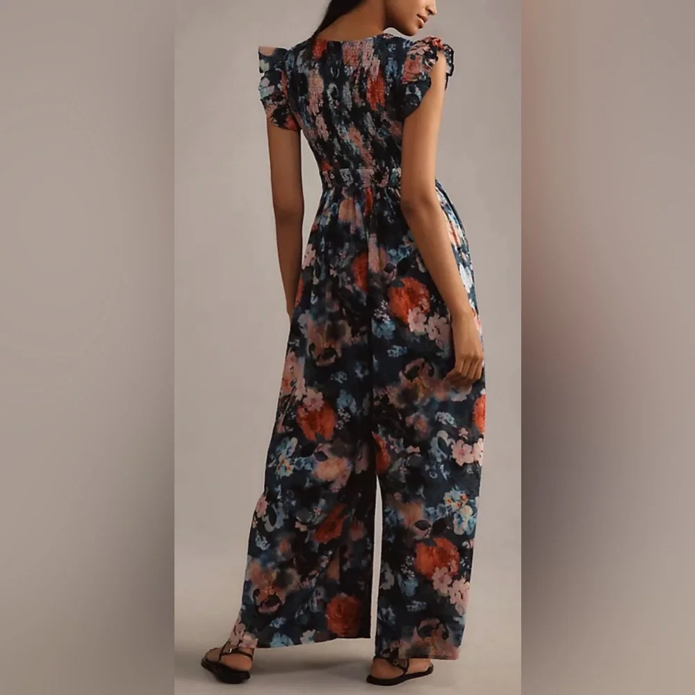 EUC Anthropologie The Peregrine Jumpsuit: Printed Eyelet Edition Size Small - Picture 2 of 16